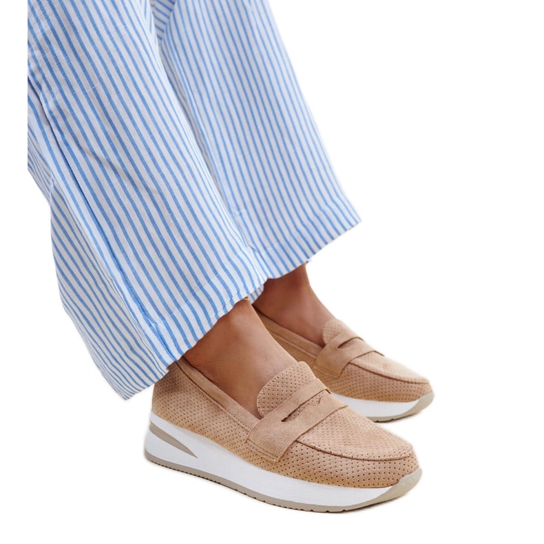 Brown perforated Muna shoes