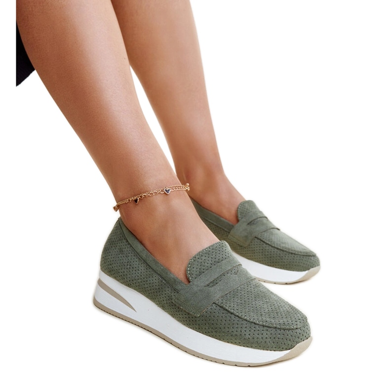Green perforated Muna shoes