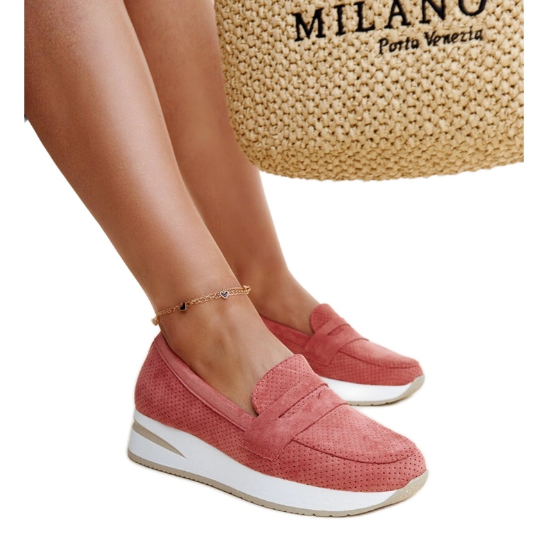 Pink perforated Muna shoes