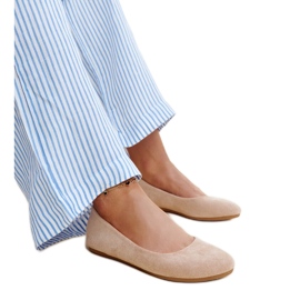 Beige ballet flats made of Jala eco suede