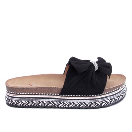 Cork flip-flops with colorful sole Servoz Black