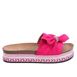 Cork flip-flops with colorful sole Servoz Fuchsia pink