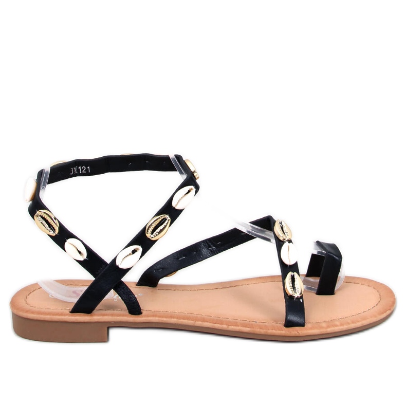 Augello Black flip-flops with shells
