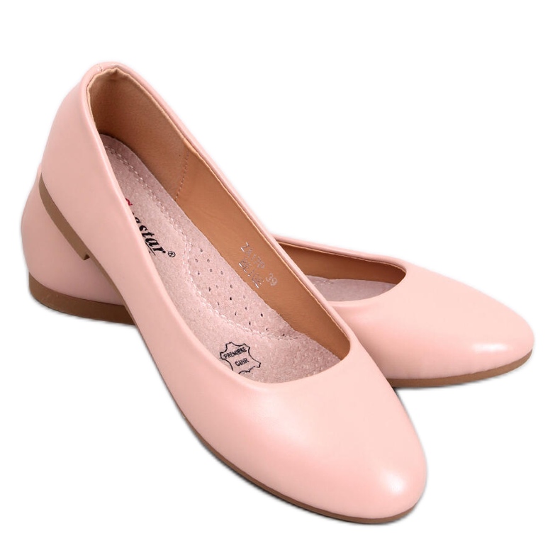 Tova Beige leather insole ballerinas pink