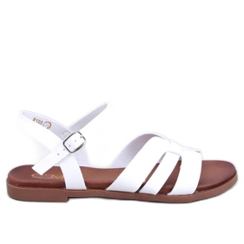 Manzo White women's flat sandals