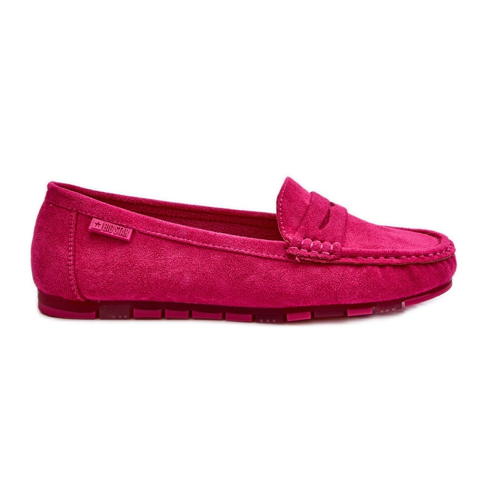 Women's Eco Suede Moccasins Big Star NN274934 Memory Foam System Fuchsia pink
