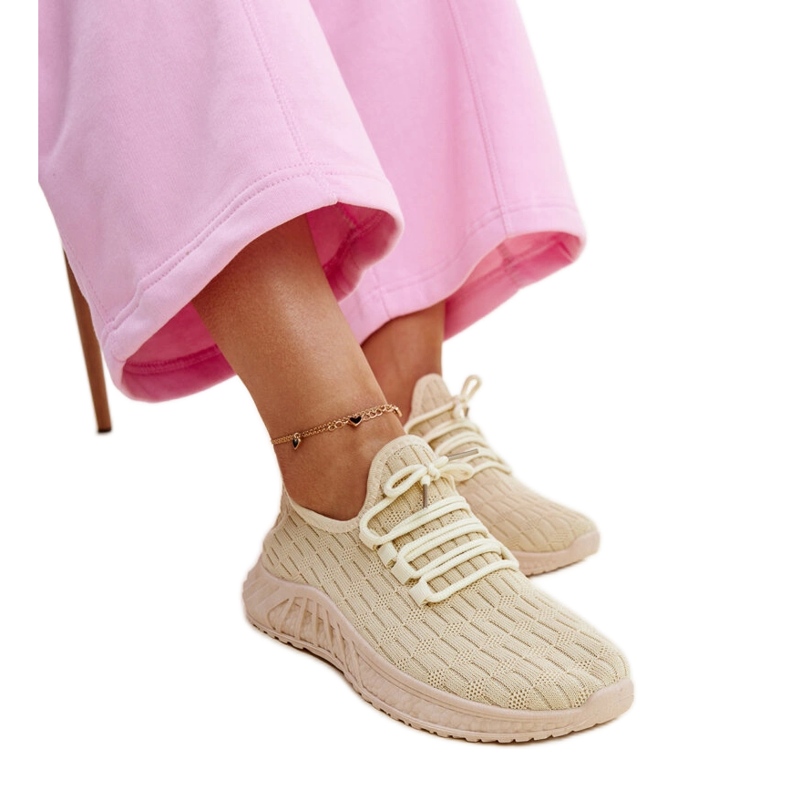 Beige fabric sneakers Milena
