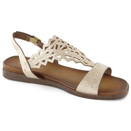 Women's flat openwork gold sandals Sergio Leone SK070H golden