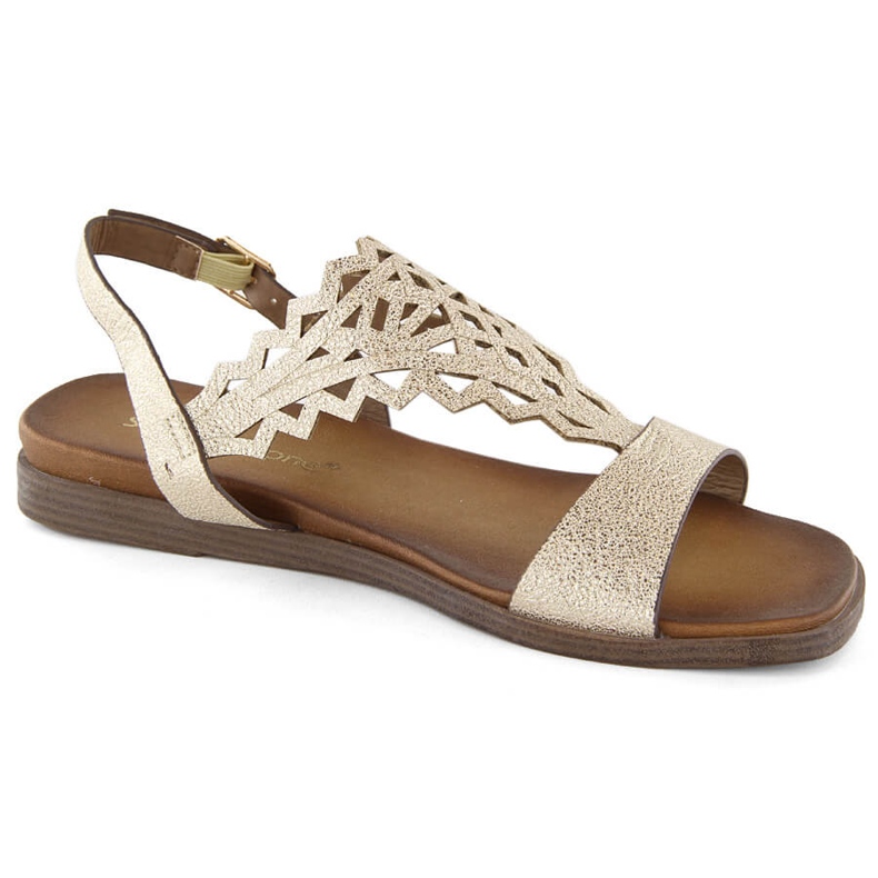 Women's flat openwork gold sandals Sergio Leone SK070H golden