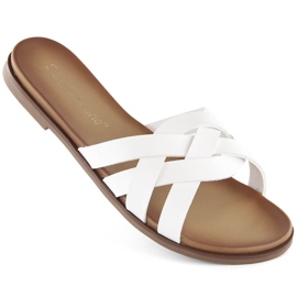 Women's white Roman flip-flops by Sergio Leone SK076H