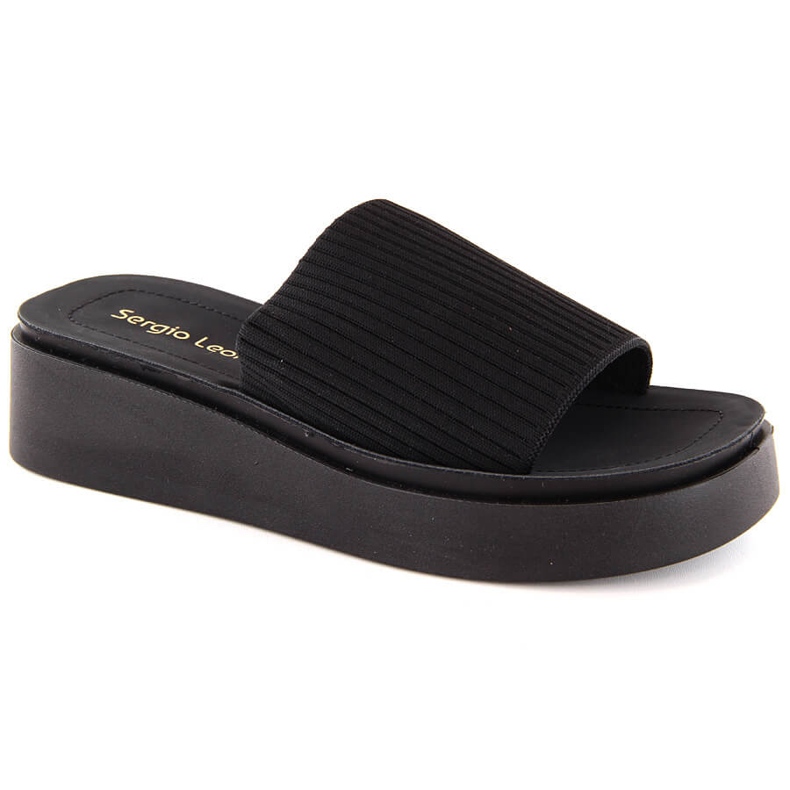 Women's black textile flip-flops by Sergio Leone SK083H