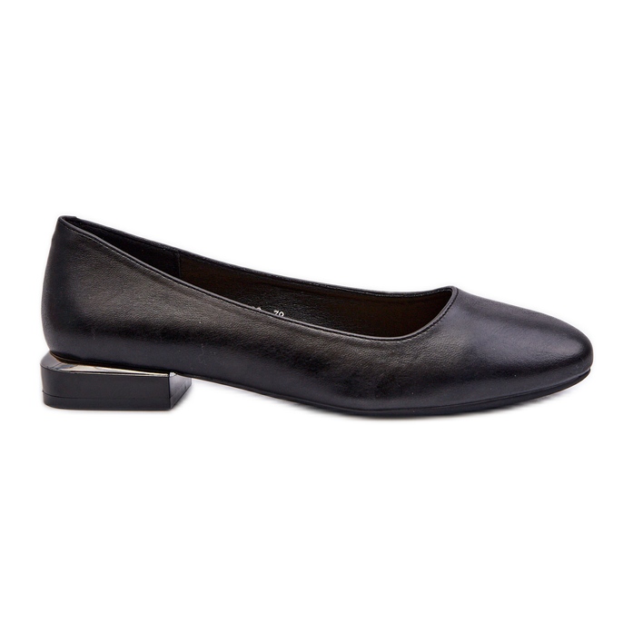 Women's Eco Leather Ballerina Shoes With Low Heels Black Sergio Leone PB202