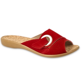 Befado women's slippers with cork PU insert 265D027 red