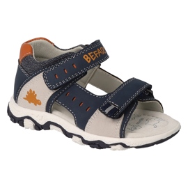 Befado children's sandals with leather insert 170P098 navy blue