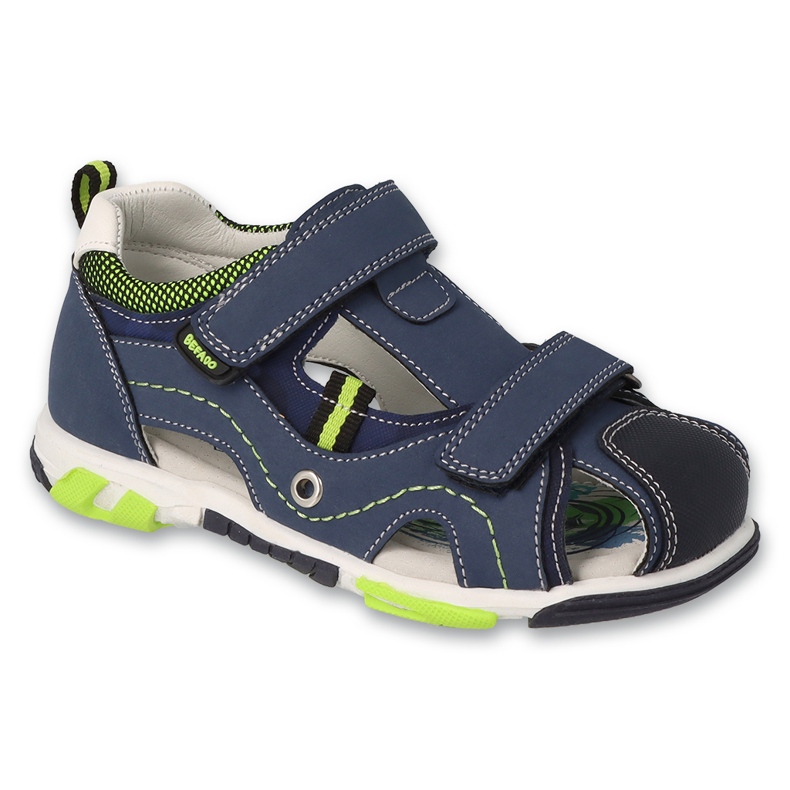 Befado children's sandals with leather insert 170X088 navy blue