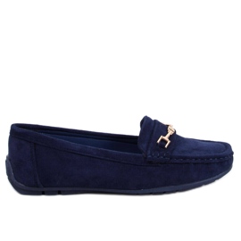 Sourd Navy women's suede moccasins blue