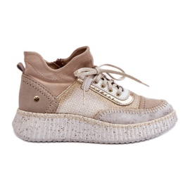 Suede Women's Shoes Maciejka 06405-04 Beige