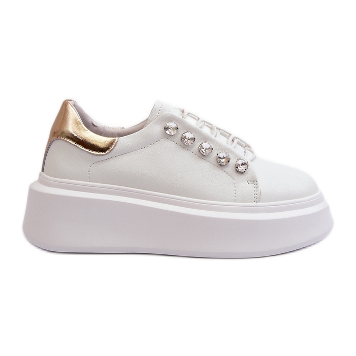 Women's Leather Sneakers on a Massive Platform White S.Barski LR628 Women's Leather Sneakers on a Massive Platform White S.Barski LR628