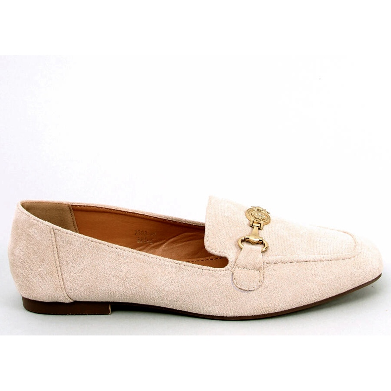 Rhona Beige women's buckle loafers
