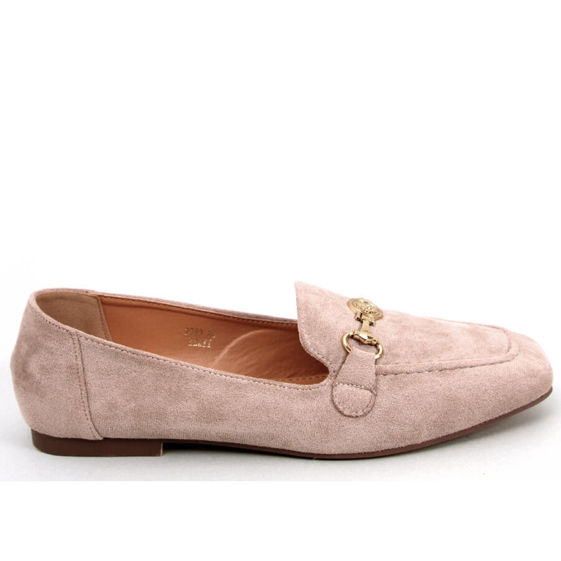 Rhona Khaki women's buckle loafers beige