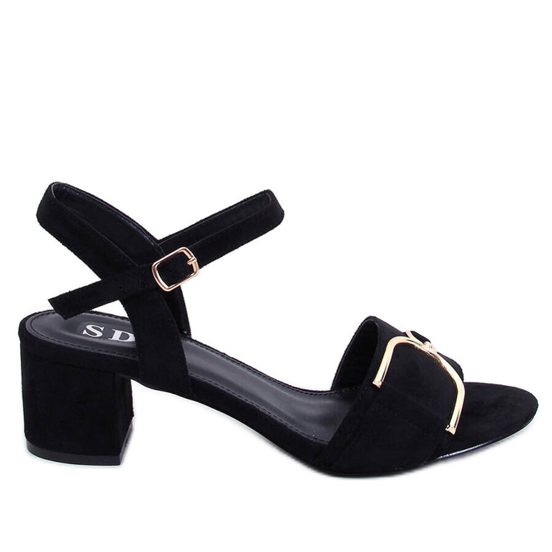 Parisy Black low-heeled sandals