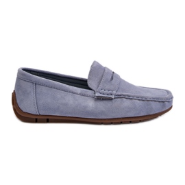 Men's Blue Wesley Suede Moccasins