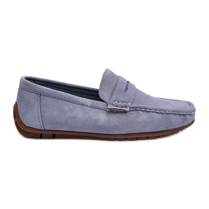 Men's Blue Wesley Suede Moccasins