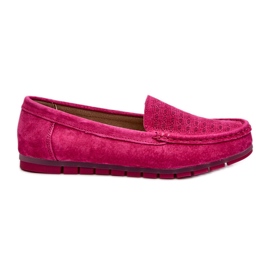 Suede Women's Moccasins Fuchsia S.Barski LR755 pink