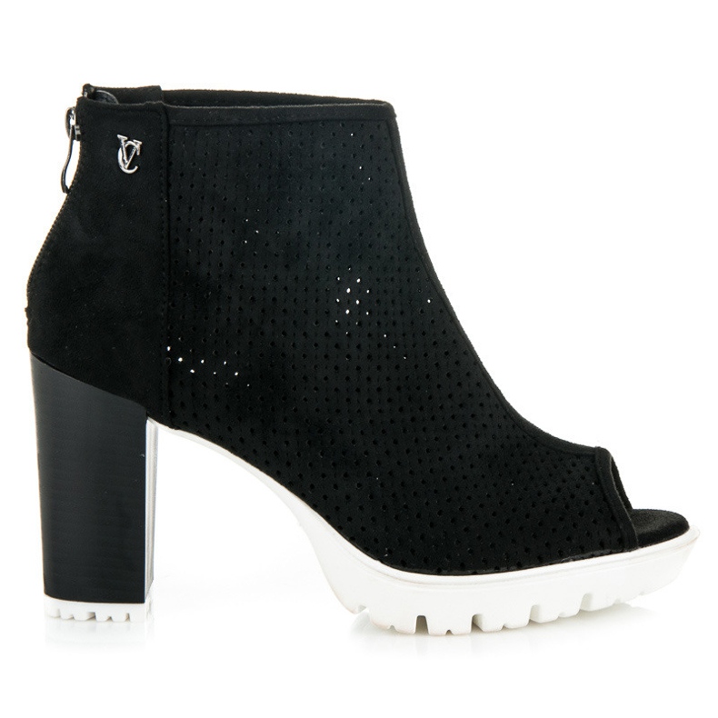 Vices Openwork Open Toe Boots black