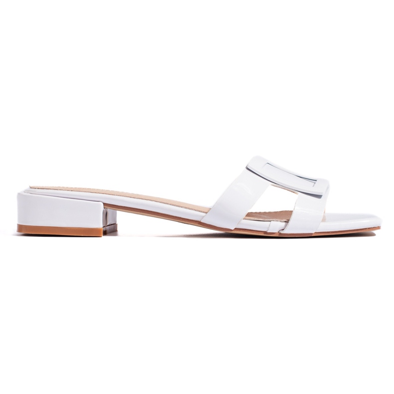 Classic white elegant women's flip-flops