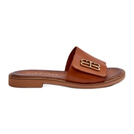 Zazoo 40384 Elegant Women's Leather Flip-Flops, Brown Zazoo 40384 Elegant Women's Leather Flip-Flops, Brown