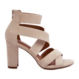 Women's High Heel Sandals With Straps Beige Obissa