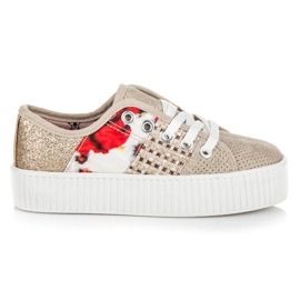 Kylie Sneakers on the abstract print platform brown