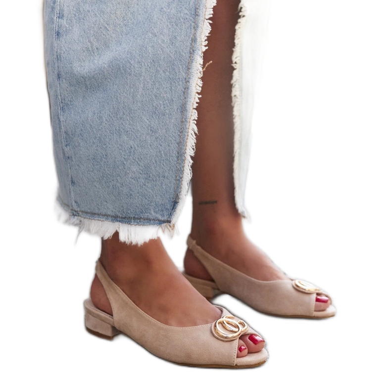 Warda leather insole sandals beige