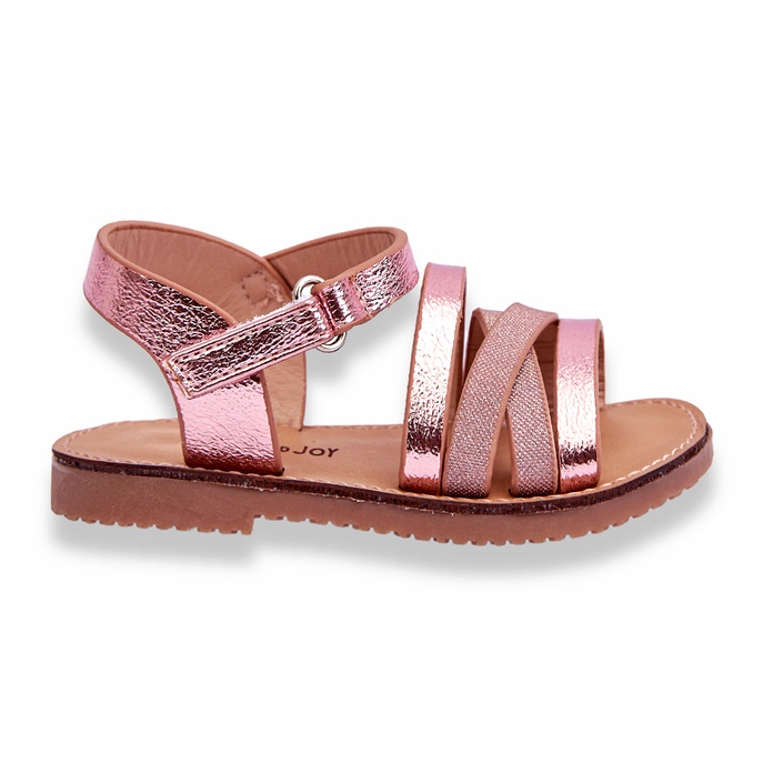Children's sandals with pink stripes