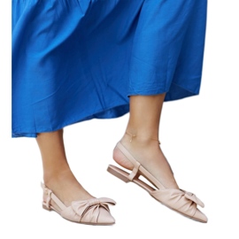 Ballet flats with a pointed toe and a Barira bow beige