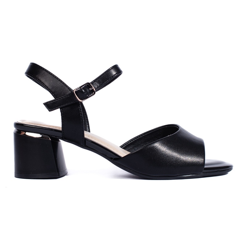 Elegant black women's high-heeled sandals by Sergio Leone Elegant black women's high-heeled sandals by Sergio Leone
