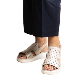 Imogne gold sandals with an openwork upper golden