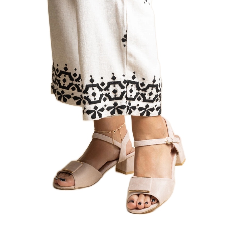 Beige low heel sandals from Frederica