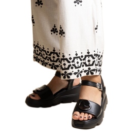 Black wedge sandals made of Maddison eco leather Black wedge sandals made of Maddison eco leather