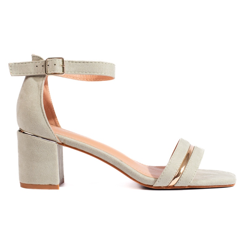 Olive women's suede high-heeled sandals green