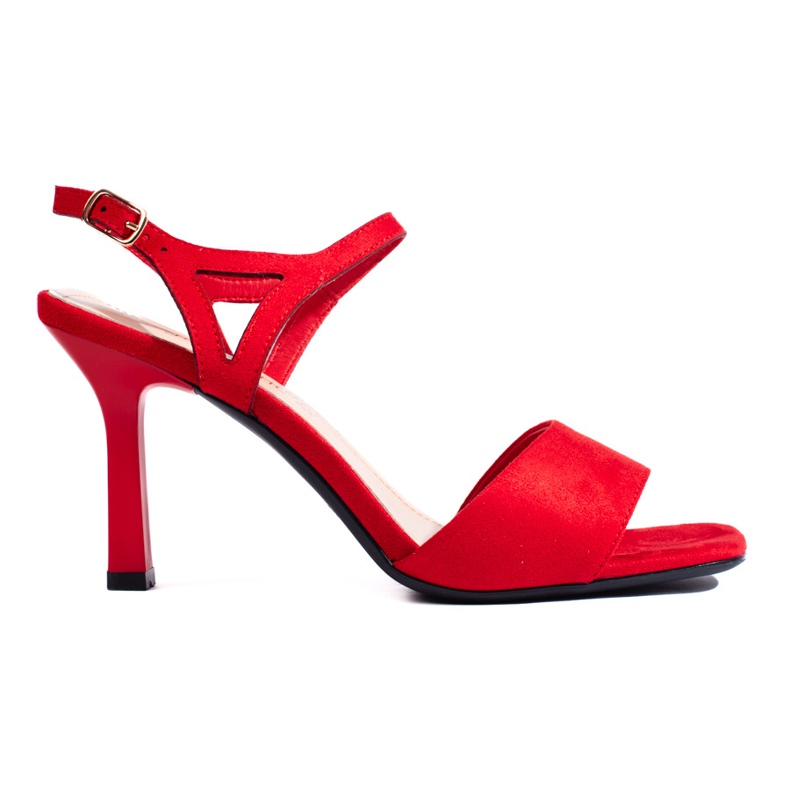 Red women's high-heeled sandals by Sergio Leone Red women's high-heeled sandals by Sergio Leone