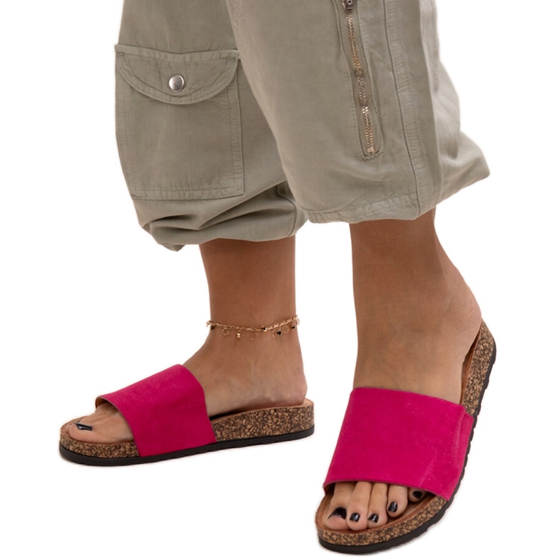 Classic flip-flops with a Matilte cork sole pink