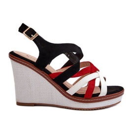 Black Ellen Strappy Wedge Sandals