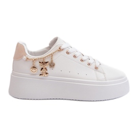 Women's Platform Sneakers With Pendants, White Tivissa