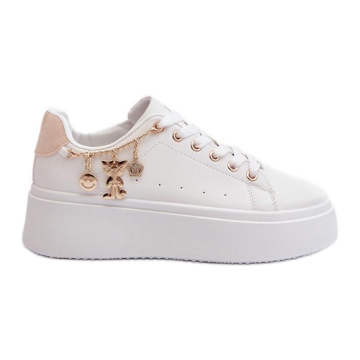Women's Platform Sneakers With Pendants, White Tivissa