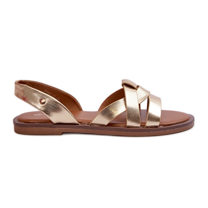 Women's Flat Sandals Made of Eco Leather Vinceza 17347 Gold golden