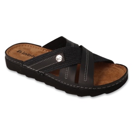 Inblu men's leather slippers 158m022 black