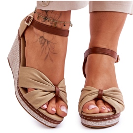 Women's sandals for beige wedges