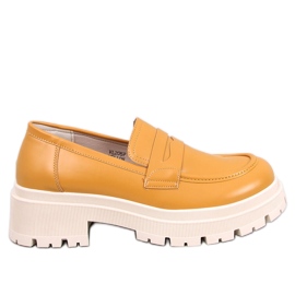 Dench Yellow platform loafers